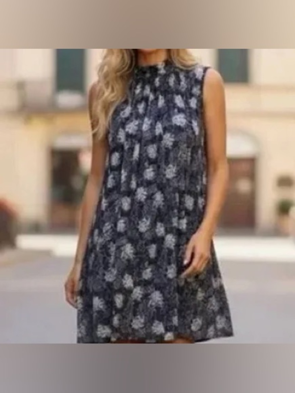 JOIE Women's Baltic Print Thelen Chiffon High Neck Shift Dress Sz XXL